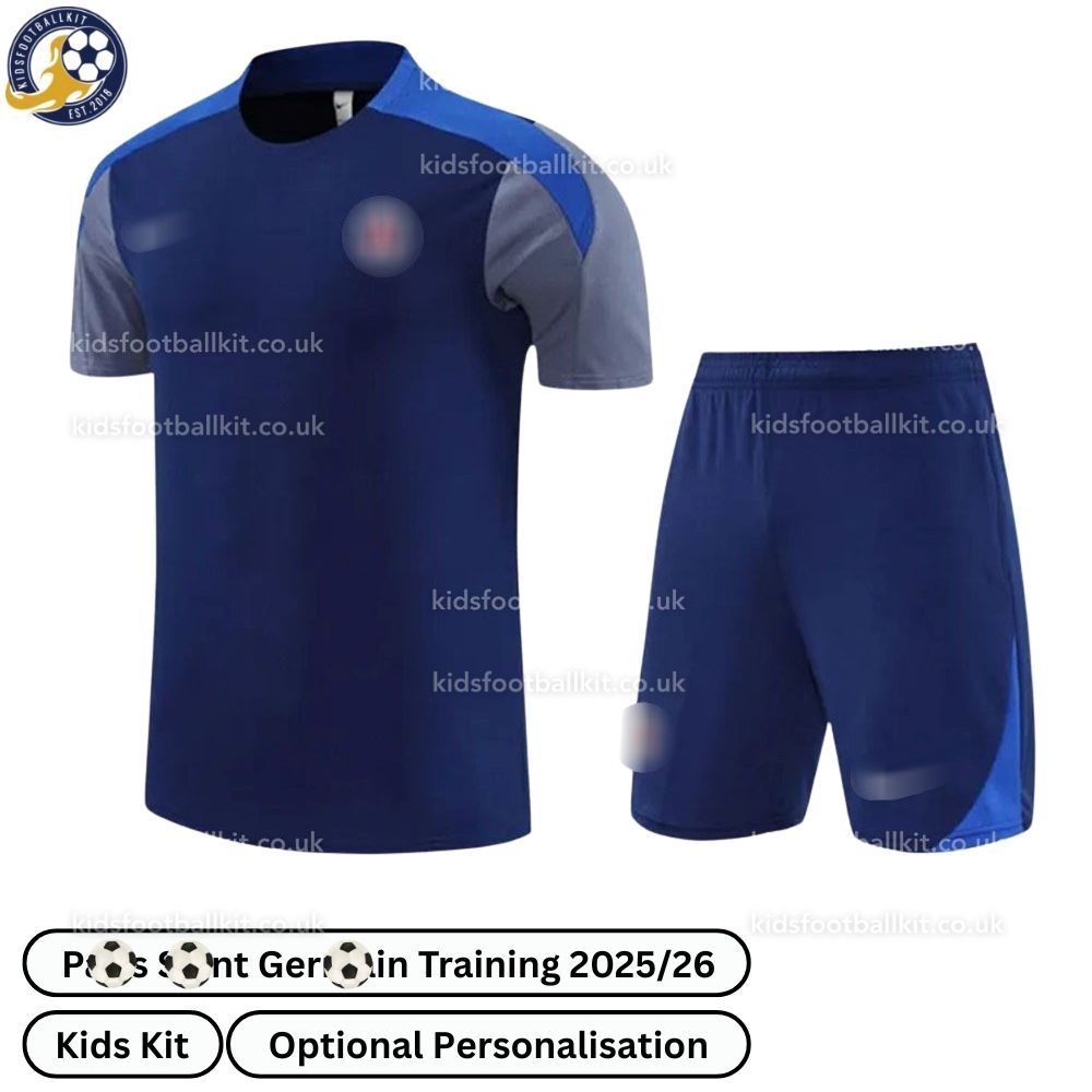 P^_^SG Training Kids Football Kit 2025/26 (No Socks) – Navy